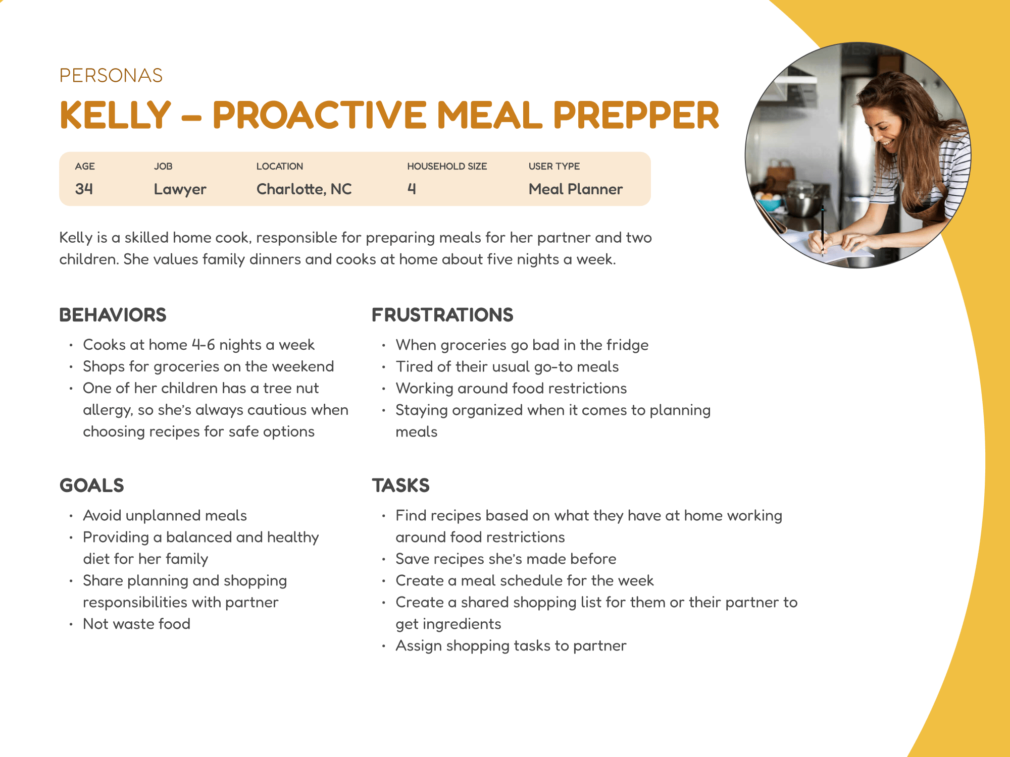 A persona for the proactive meal prepper.